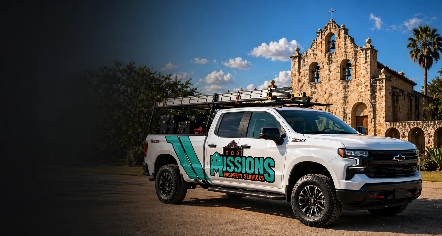 Missions Property Services truck in San Antonio